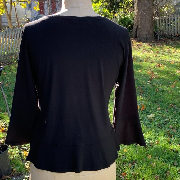 Simpli Black Top with Peplum - Picture 5 of 10